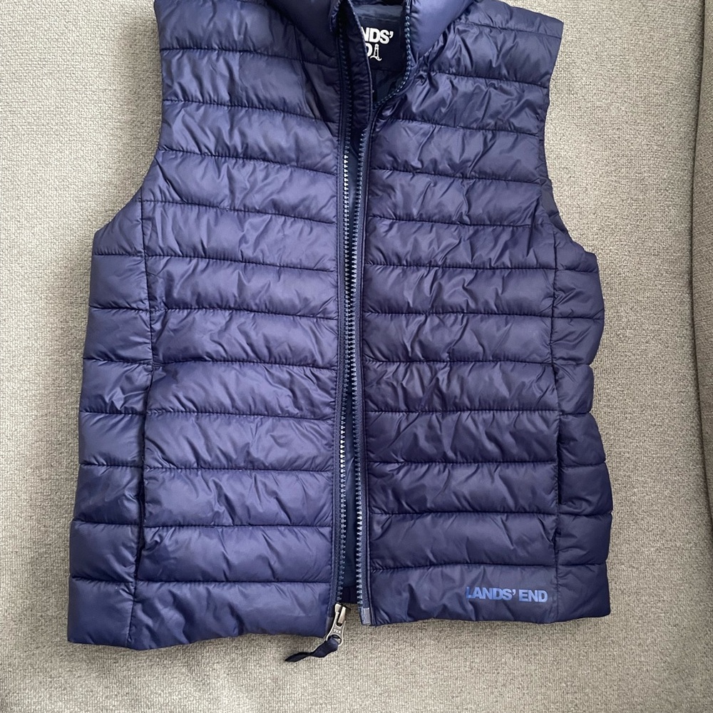 Lands' End Kids Blue Puffer Vest
